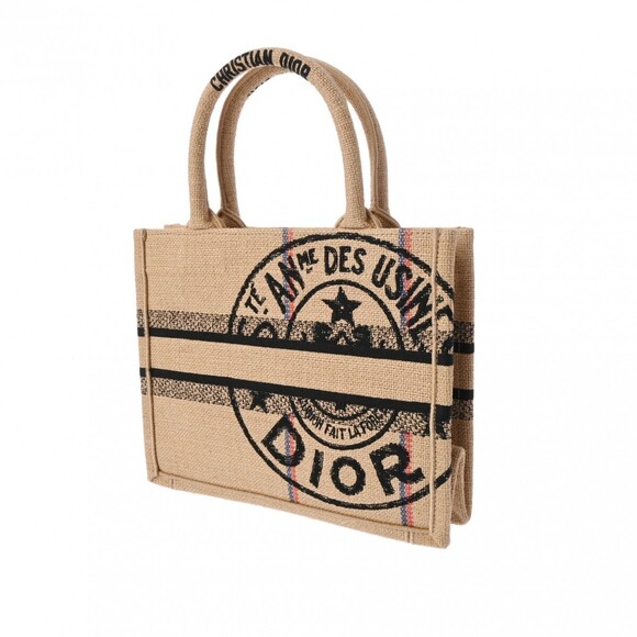 CHRISTIAN DIOR Book Tote Beige Canvas Handbag - Picture 2 of 9